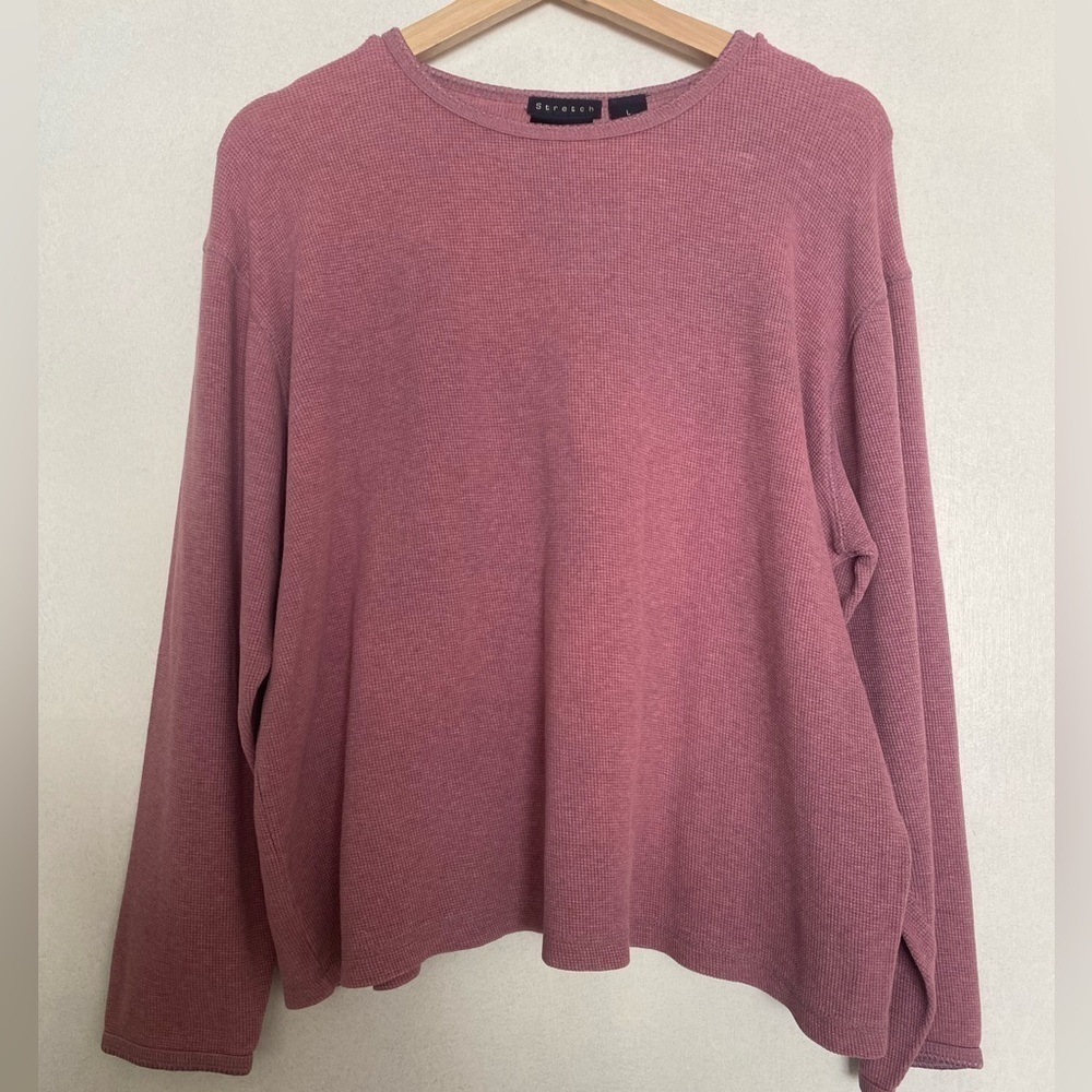 VINTAGE SONOMA JEAN COMPANY LIGHT PURPLE WAFFLE KNIT LONG SLEEVE TOP